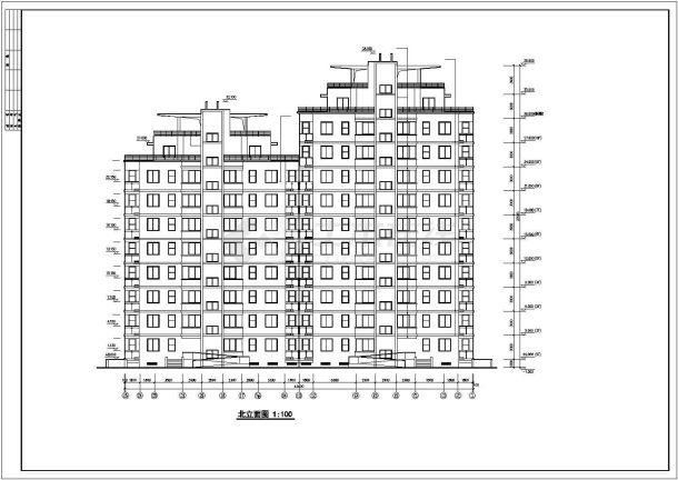 南通市某小区占地520平米10层框架结构住宅楼全套建筑设计CAD图纸-图一