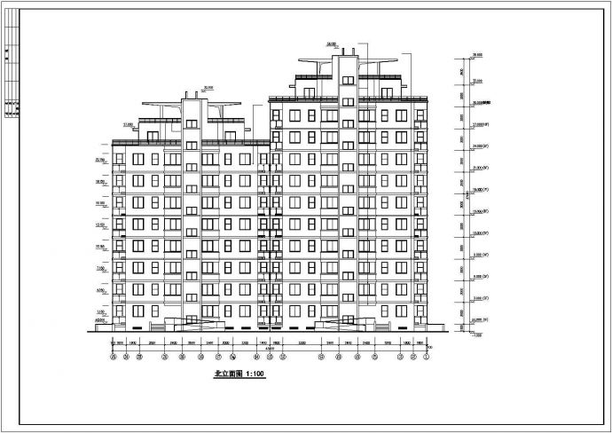 南通市某小区占地520平米10层框架结构住宅楼全套建筑设计CAD图纸_图1