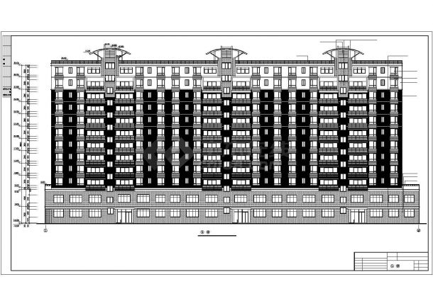 某小区12层框架结构住宅楼建筑设计CAD图纸（含机房水箱层/1-2层商用）-图二