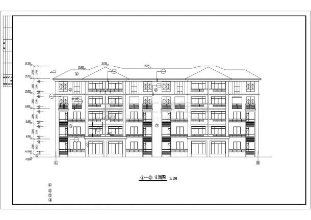 泸州市某小区2400平米左右五层砖混结构住宅楼建筑设计CAD图纸-图一