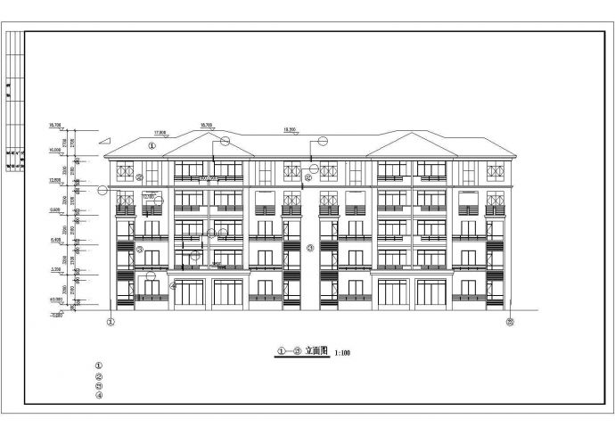 泸州市某小区2400平米左右五层砖混结构住宅楼建筑设计CAD图纸_图1