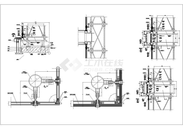 某街道点式幕墙节点cad详图-图二