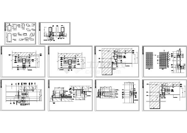 某建筑工程幕墙节点及型材节点构造cad详图-图一