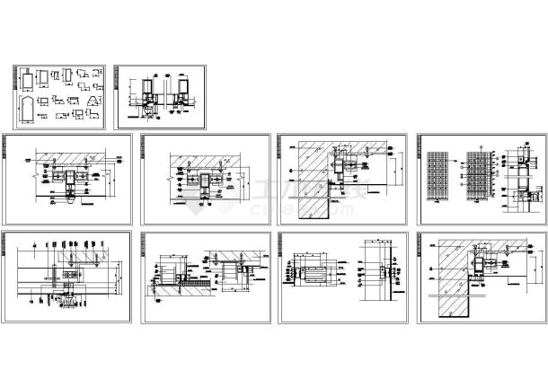 某建筑工程幕墙节点及型材节点构造cad详图-图二