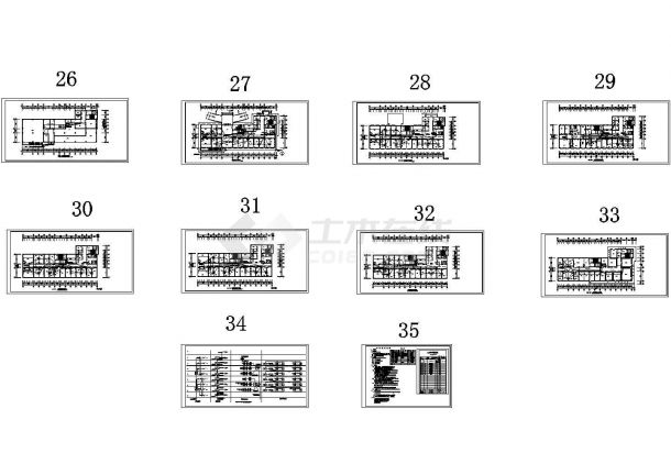 -1+7层县中医院住院楼弱电设计cad施工图-图一