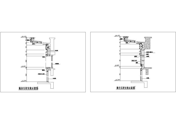 某墙身石材安装示意节点构造详图_图1
