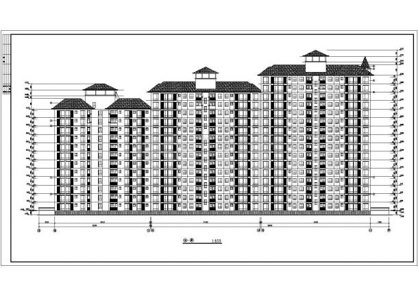 长春市某小区16层框剪结构住宅楼建筑设计CAD图纸（含天面层）-图二