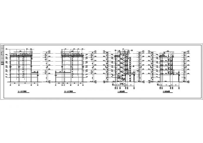 某工业区占地1100平米五层框架职工宿舍楼建筑设计CAD图纸（底层商铺）_图1