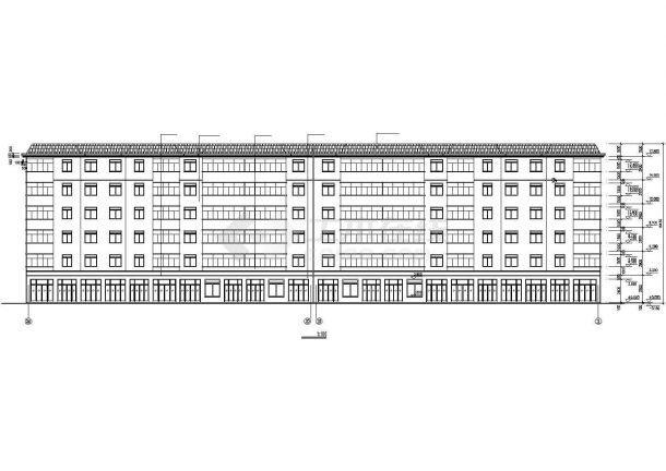 6300平米五6层砖混商住楼平立剖面设计CAD图纸（底层商用/含架空层）-图一