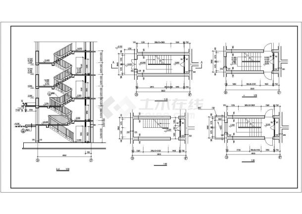 6300平米五6层砖混商住楼平立剖面设计CAD图纸（底层商用/含架空层）-图二