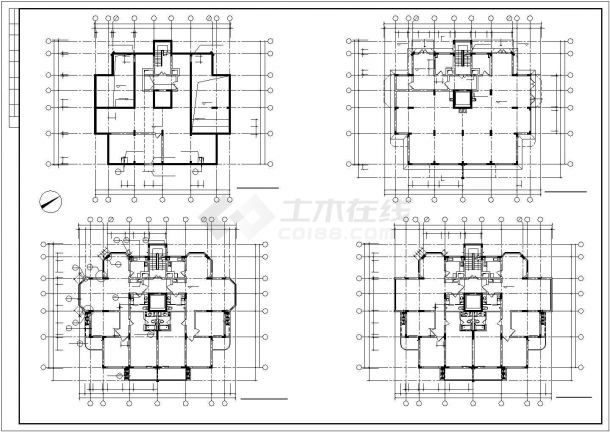 3100平米13层框架结构住宅楼建筑设计CAD图纸（含设备层和地下层）-图一