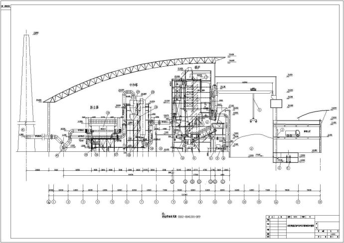 江苏某垃圾焚烧发电厂设计 cad工艺流程图（标注详细）_图1
