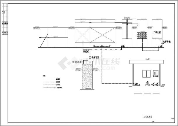 某景点地埋式一体化污水处理工程设计cad全套工艺施工图（含结构设计，含设计说明）-图二