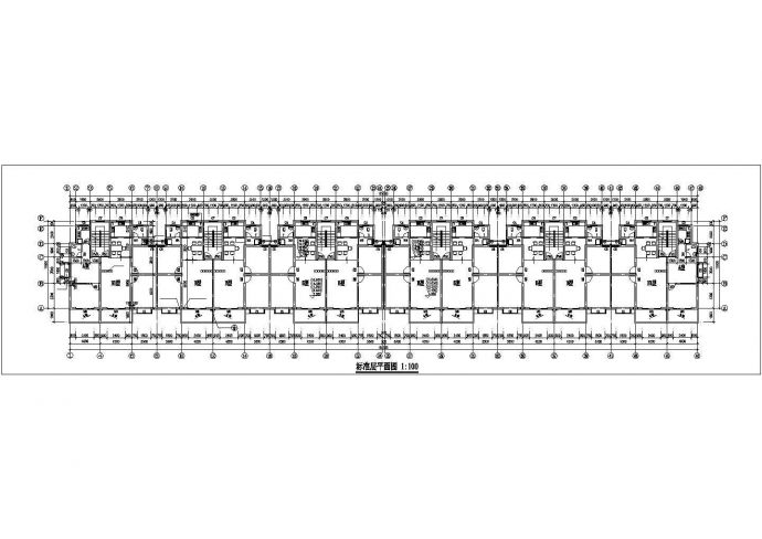 6800平米6层砖混结构住宅楼平面设计CAD图纸（1层12户/含车库层）_图1