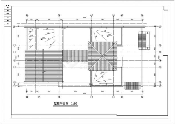 430平方米2层北方四合院建筑设计施工cad图，共十张-图一
