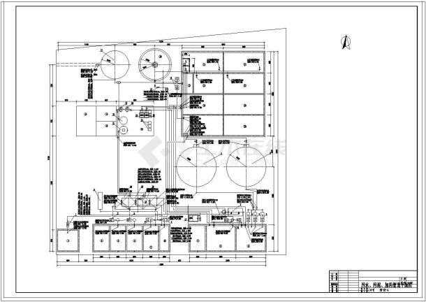 化工废水环保处理设计cad施工图纸-图二