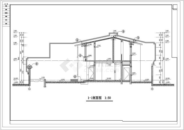 445平方米2层北方四合院建筑设计施工cad图，共八张-图一