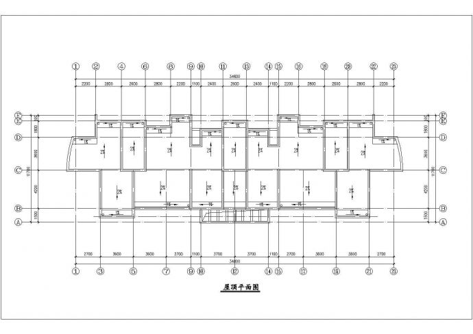 3300平米6层砖混结构住宅楼平立面设计CAD图纸（含架空层/2套方案）_图1