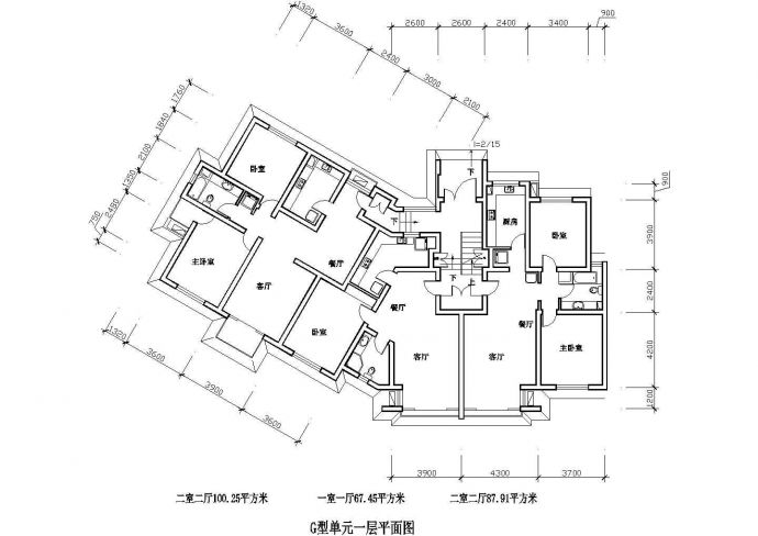 经典建筑面积面积76-152平方多种住宅户型设计cad建筑平面方案图_图1
