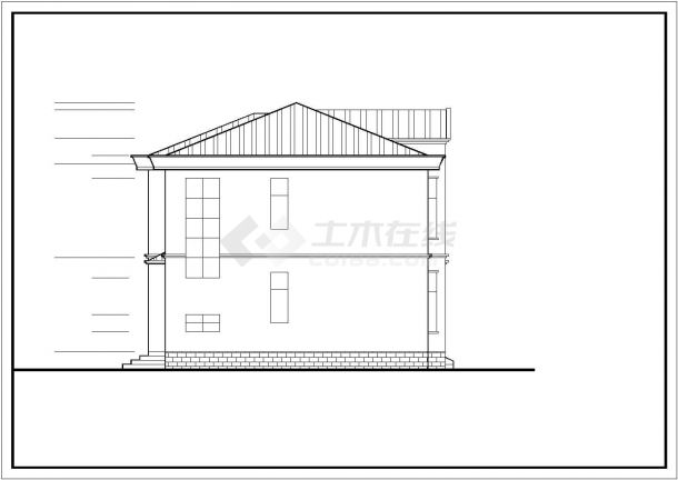 195平米2层砖混结构乡村别墅平立剖面设计CAD图纸（含阁楼层）-图一