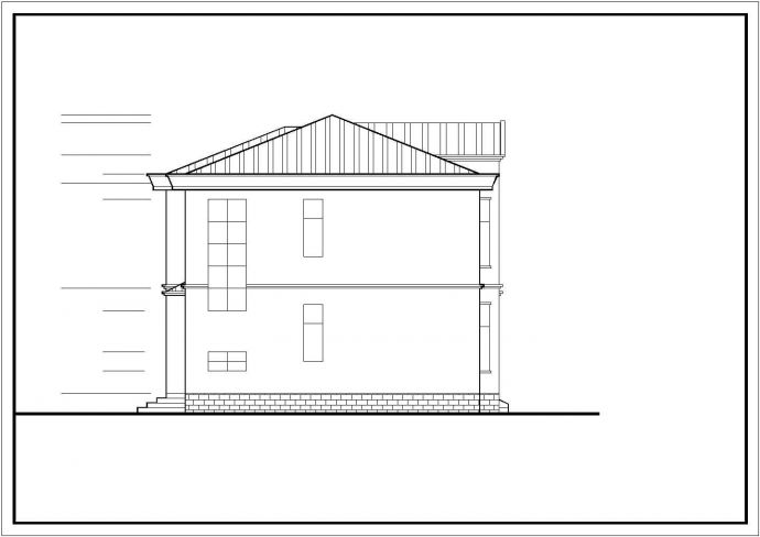 195平米2层砖混结构乡村别墅平立剖面设计CAD图纸（含阁楼层）_图1