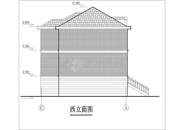 360平米4层砖混结构单体别墅建筑设计CAD图纸（含阁楼层）-图一