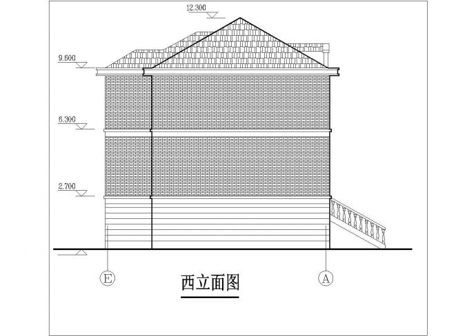 360平米4层砖混结构单体别墅建筑设计CAD图纸（含阁楼层）_图1