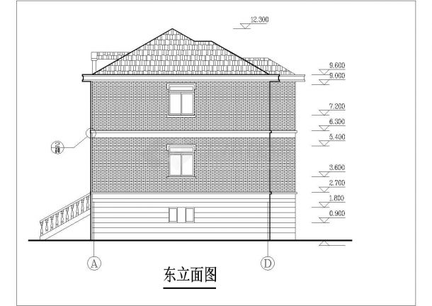 360平米4层砖混结构单体别墅建筑设计CAD图纸（含阁楼层）-图二