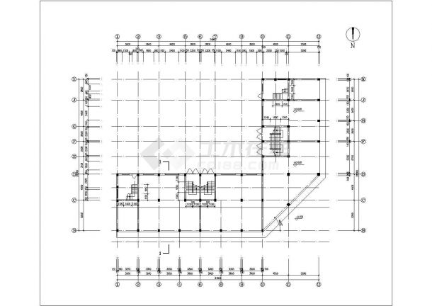 5500平米7层框混结构商住楼平立剖面设计CAD图纸（含阁楼/底层商用）-图一
