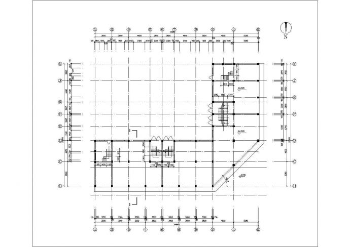 5500平米7层框混结构商住楼平立剖面设计CAD图纸（含阁楼/底层商用）_图1