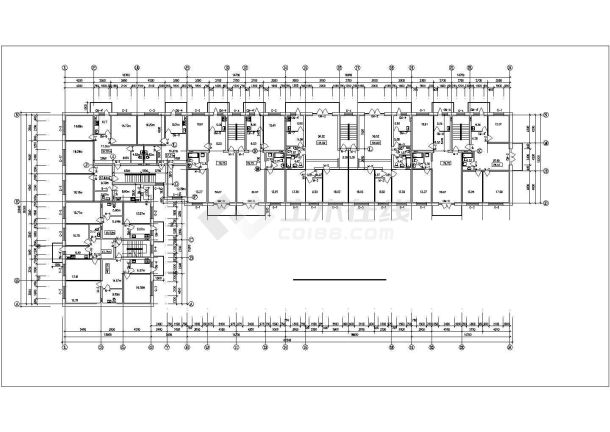 某小区7600平米6层框架结构商住楼平面设计CAD图纸（底层商用）-图二