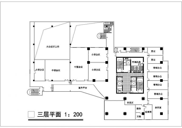 武汉市某商业街2.1万平米26层框剪结构写字楼平立剖面设计CAD图纸_图1