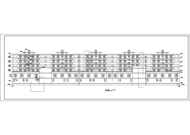 某小区临街8160平米6层框架结构商住楼建筑设计CAD图纸（1-2层商用）-图一