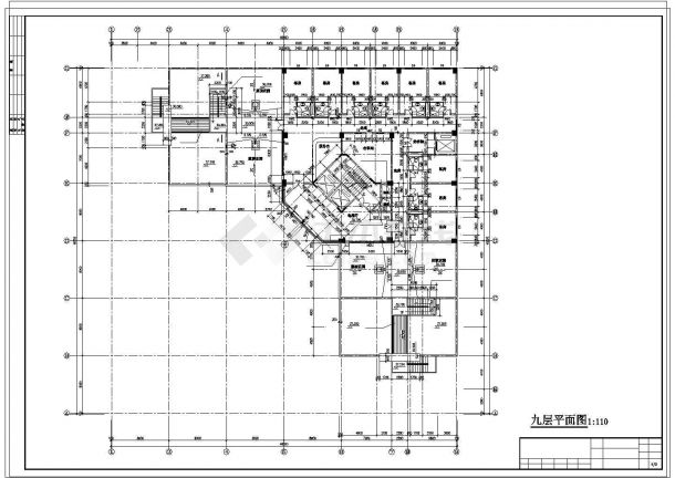 某地九层酒店建筑设计cad图纸-图一
