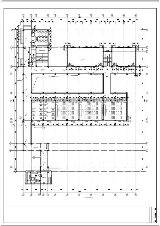 某框架四层小学教学楼建筑cad图纸建筑面积3744平方米