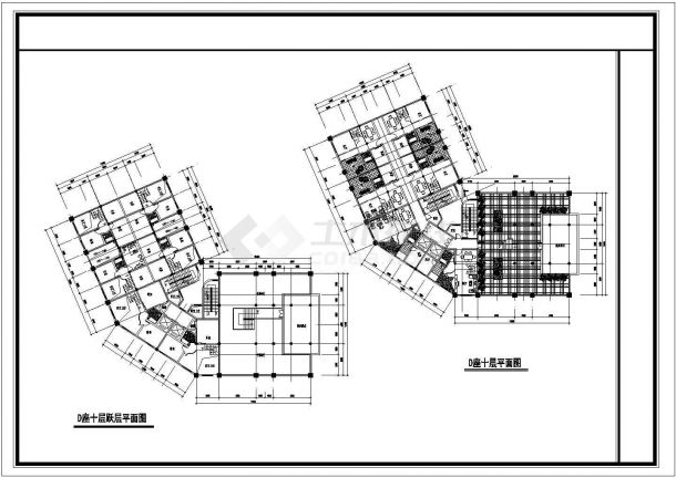 某高层剪力墙结构住宅楼设计cad全套建施图（含总平面图）-图二