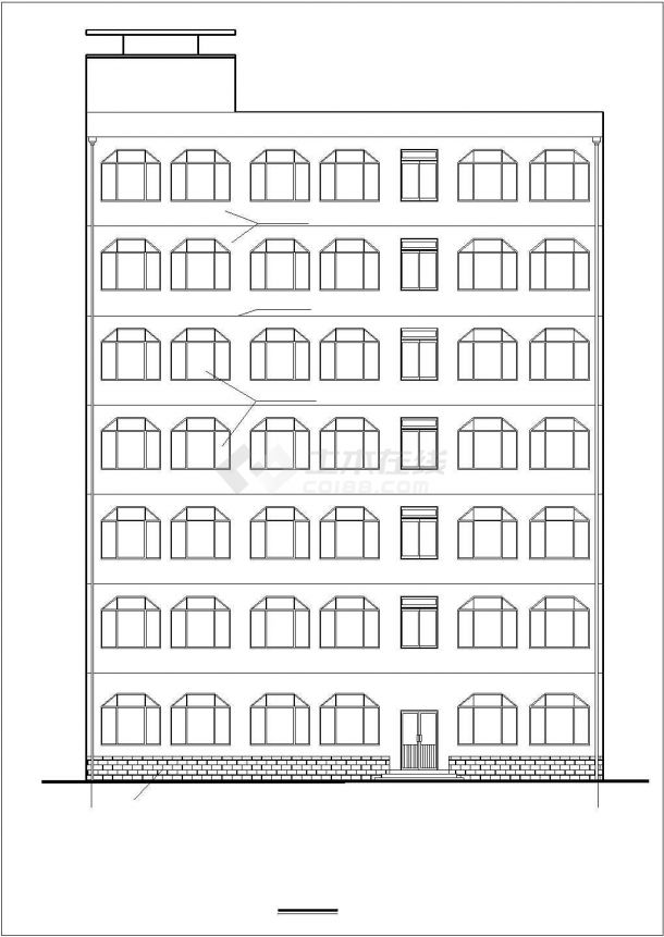 办公楼设计_某七层砖混结构办公楼建筑cad图纸-图一