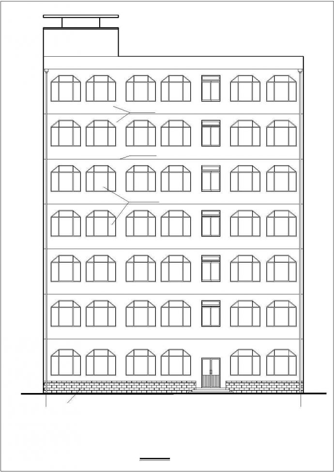 办公楼设计_某七层砖混结构办公楼建筑cad图纸_图1