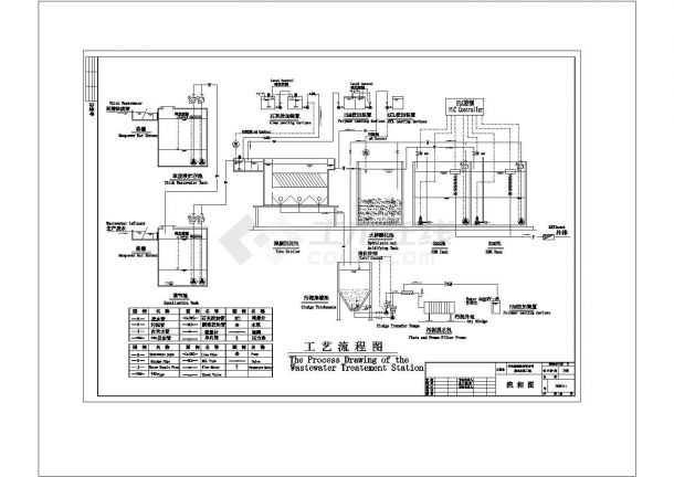 某电器废水工艺流程图cad-图一