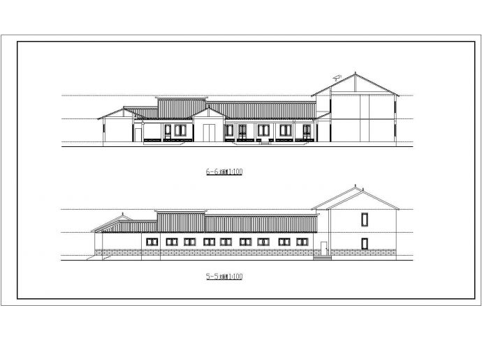 二层四合院式住宅建筑平立面CAD图纸（CAD，6张图纸）_图1