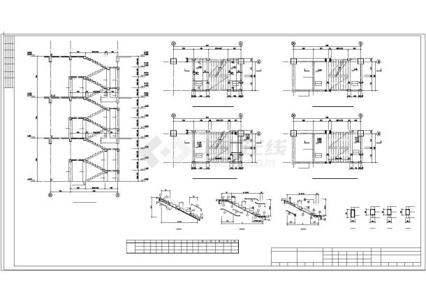 [吉林]地上三层框架结构购物中心改造加固结构cad图纸-图一