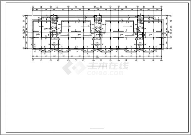 1万平米左右15层框架结构住宅楼平立剖面设计CAD图纸（含闷顶层）-图一