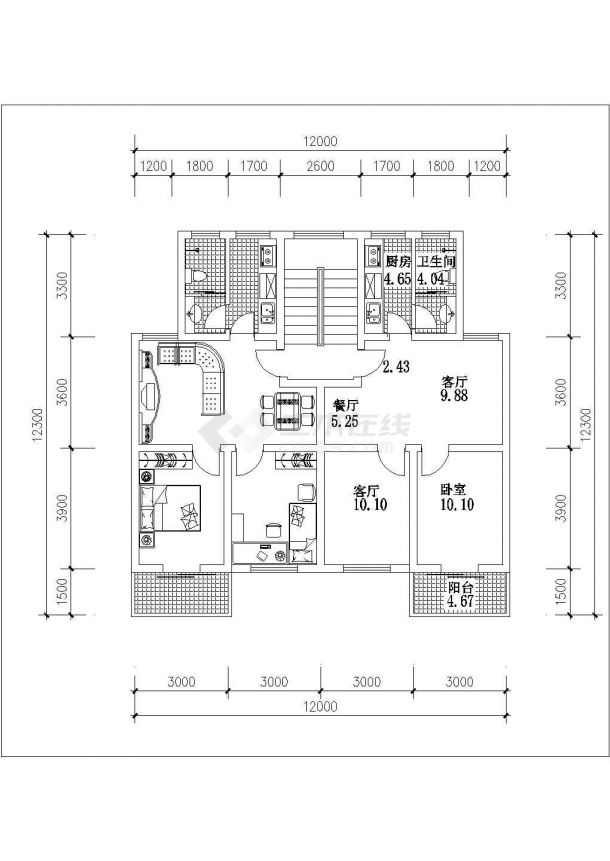 泉州市某新建小区66-127平米热门户型设计CAD图纸（22张）-图一
