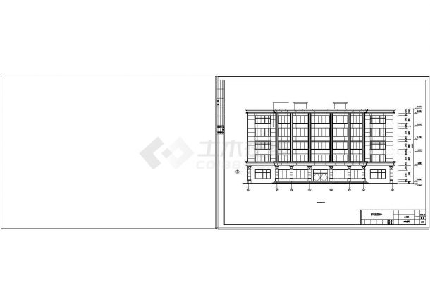 办公楼设计_40mX18m五层办公楼建筑设计cad施工图-图二