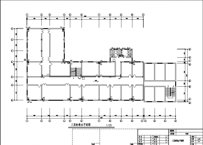 4层L型医院门诊楼排水系统设计施工cad图纸，含设计说明_图1