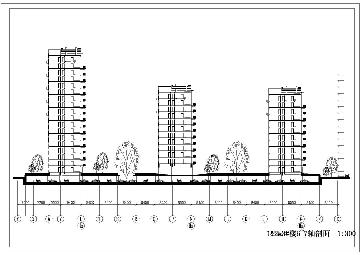 xxx小区12+12+18层三栋框剪结构住宅楼全套平立剖面设计CAD图纸