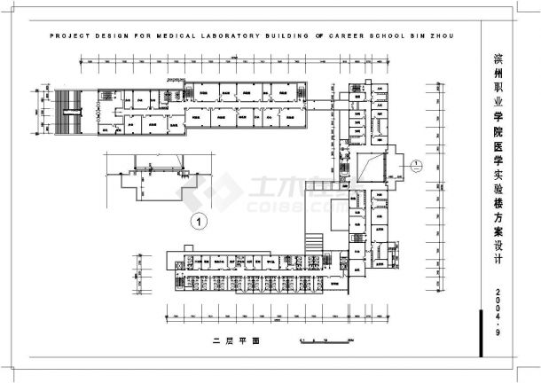 滨州职业技术学院医学实验楼cad设计方案图-图二