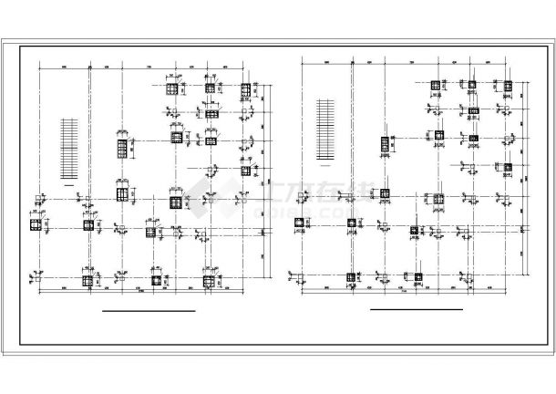 办公楼设计_带一层地下室框架结构高层办公楼结构cad施工图-图二