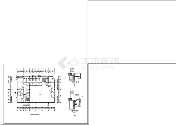 某地二层食堂建筑设计cad施工图纸-图一