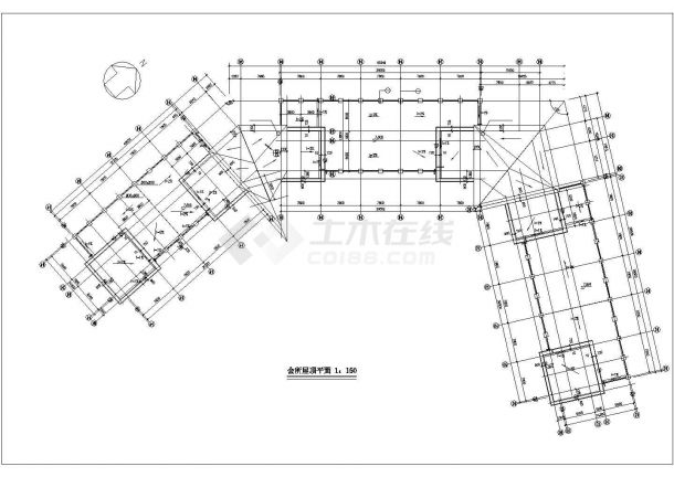 湖州市xx小区1200平米2层框架结构休闲会所平立剖面设计CAD图纸-图一